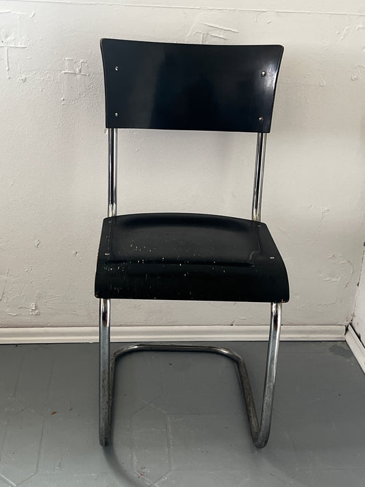 Stahlrohr Sessel Freischwinger 1940er / 1950er Bystrice pod Hostynem