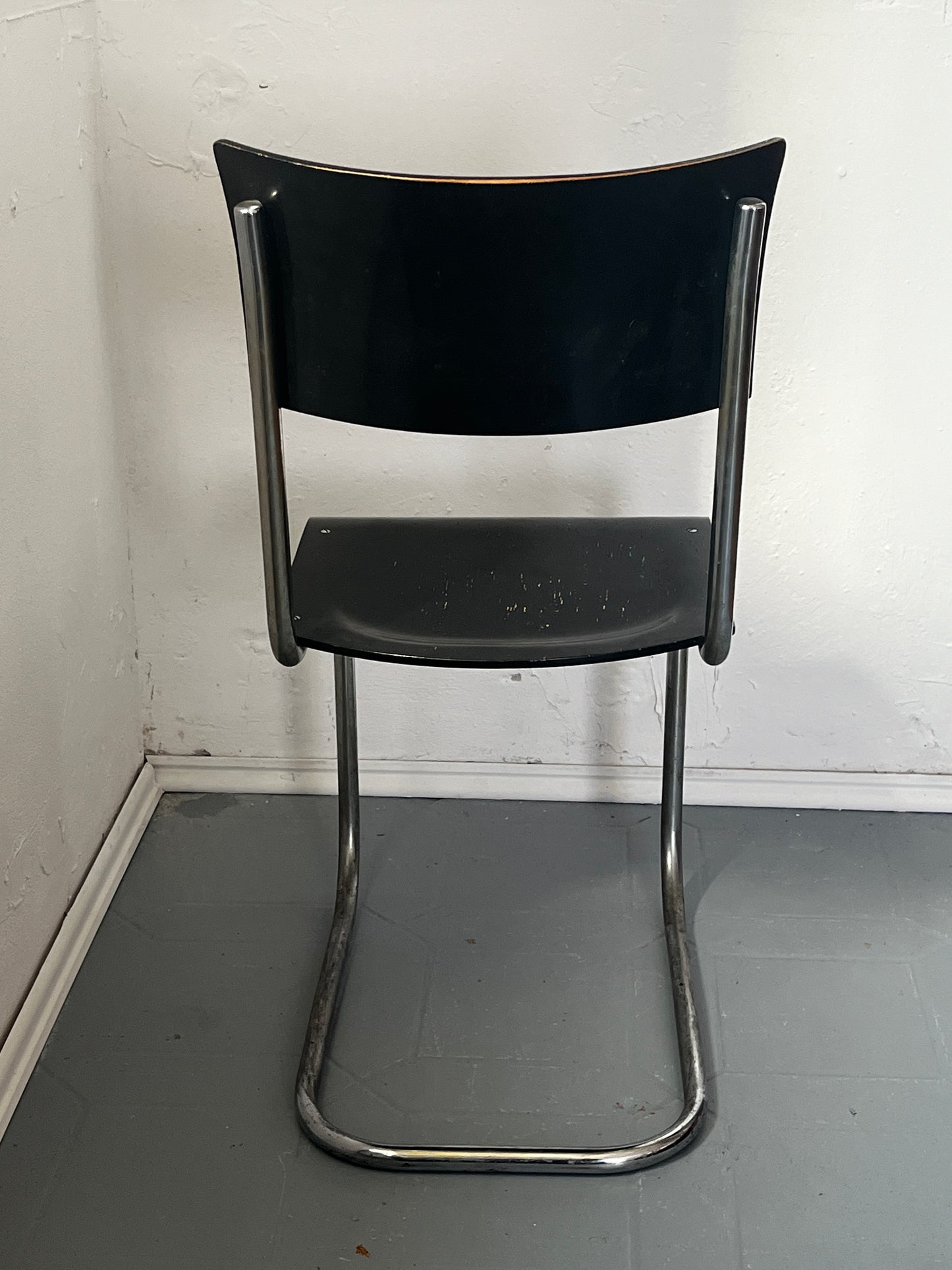 Stahlrohr Sessel Freischwinger 1940er / 1950er  Bystrice pod Hostynem