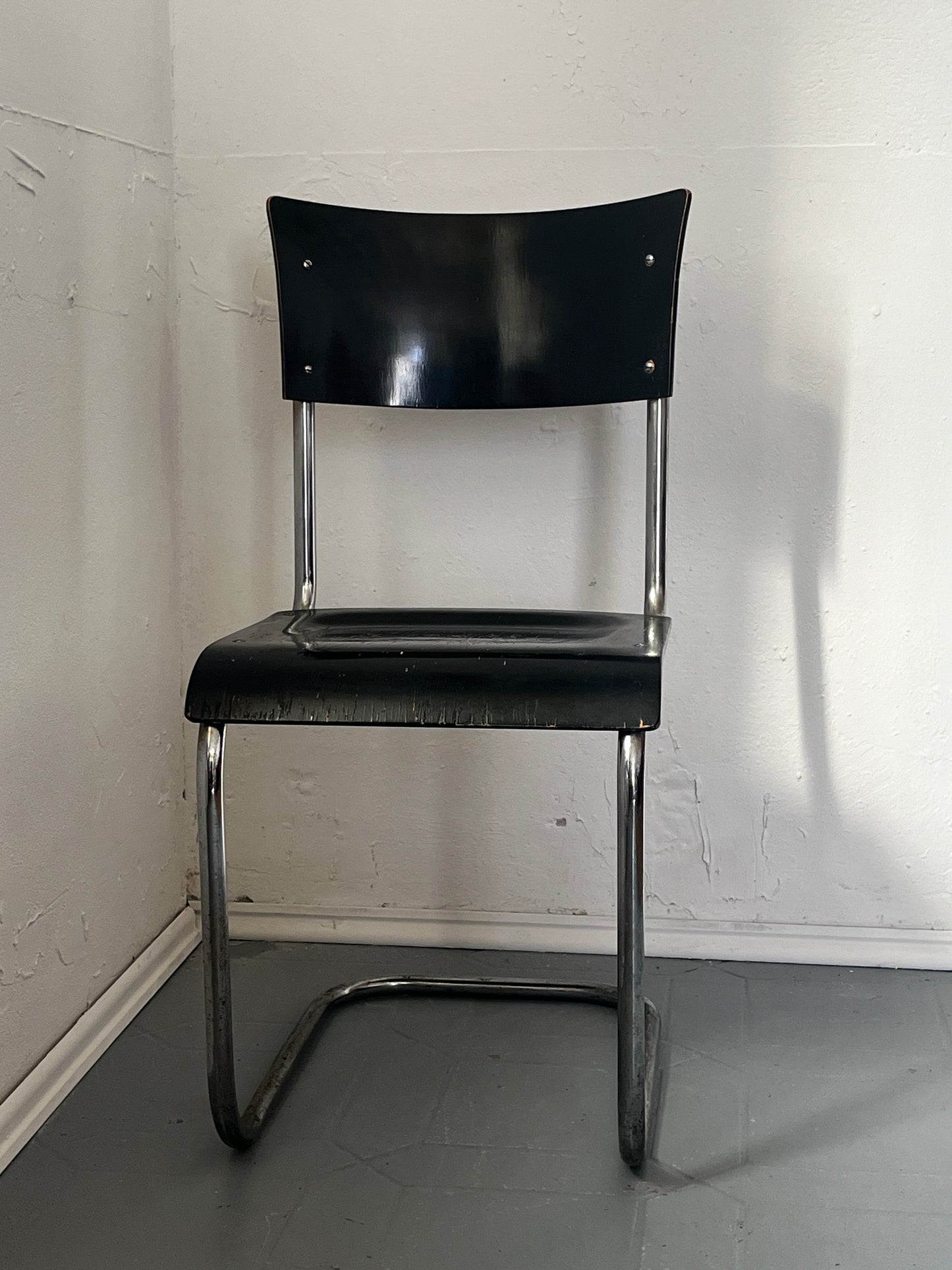 Stahlrohr Sessel Freischwinger 1940er / 1950er  Bystrice pod Hostynem