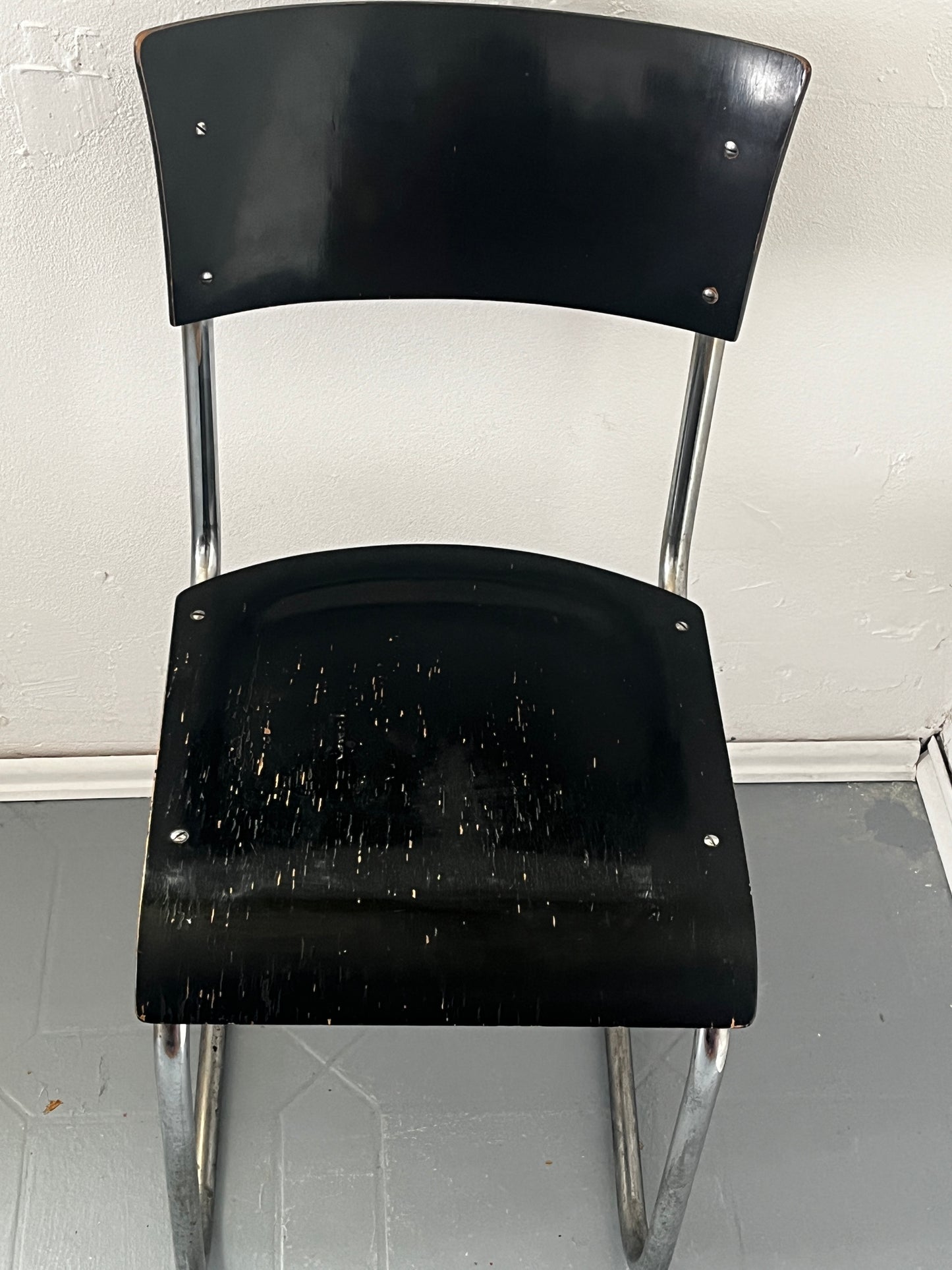 Stahlrohr Sessel Freischwinger 1940er / 1950er  Bystrice pod Hostynem