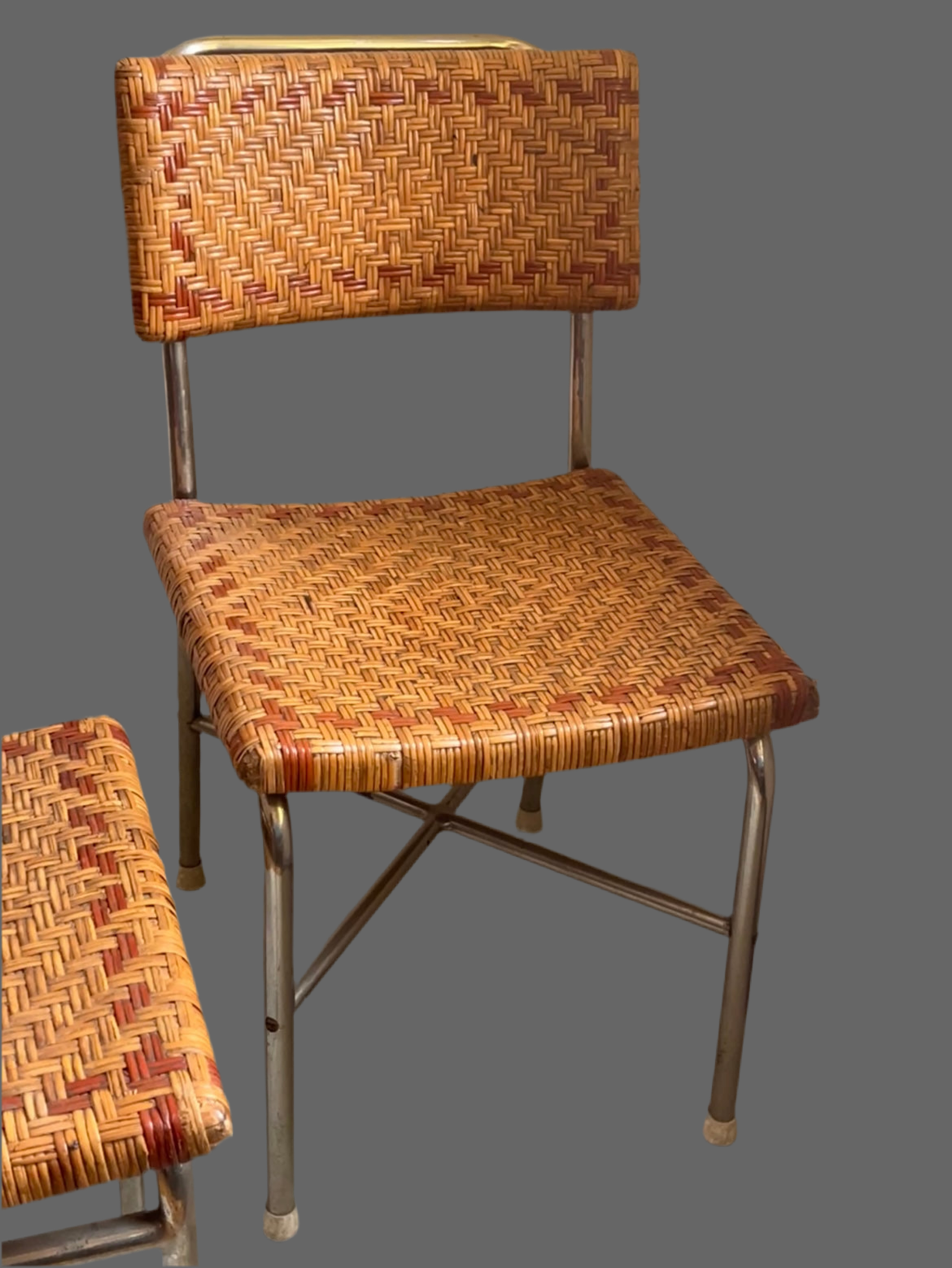 tubular steel armchairs and stools