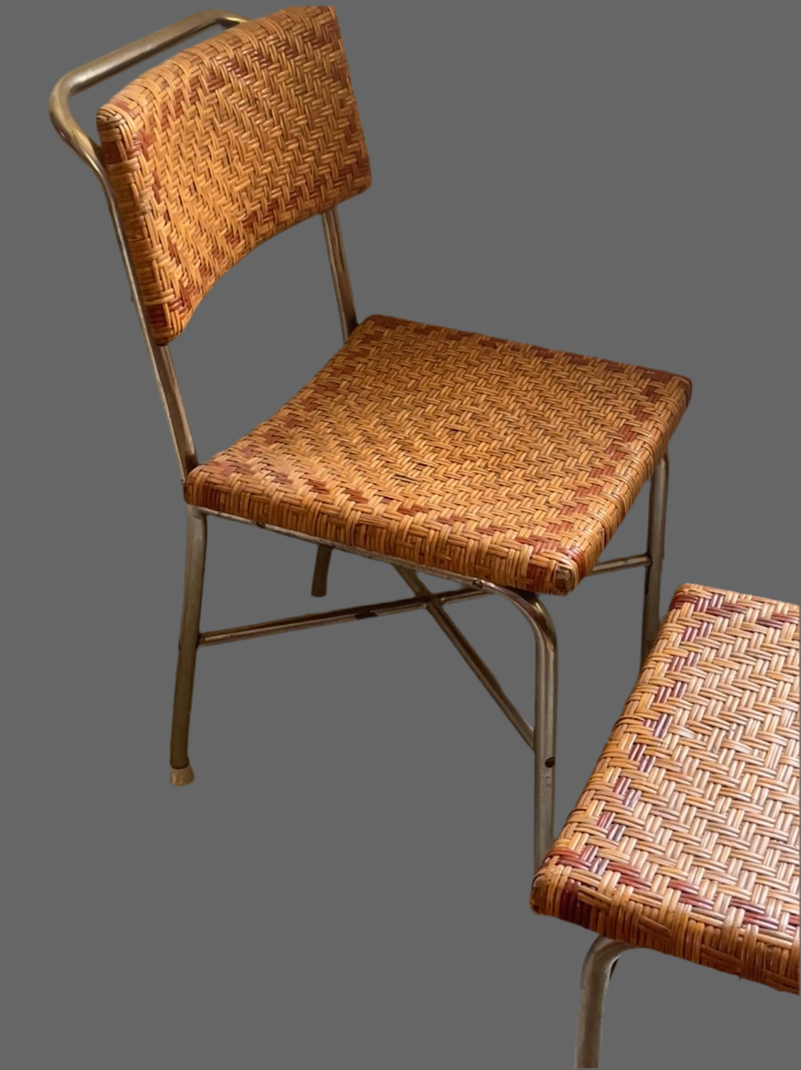 tubular steel armchairs and stools