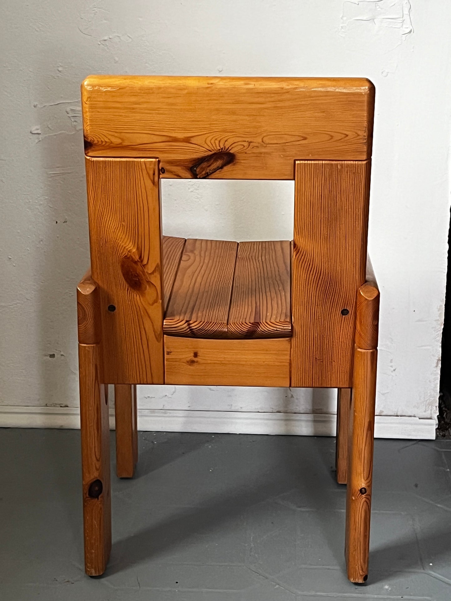 Silvio Coppola attributed wooden armchair 70s / 80s Fratelli Montina