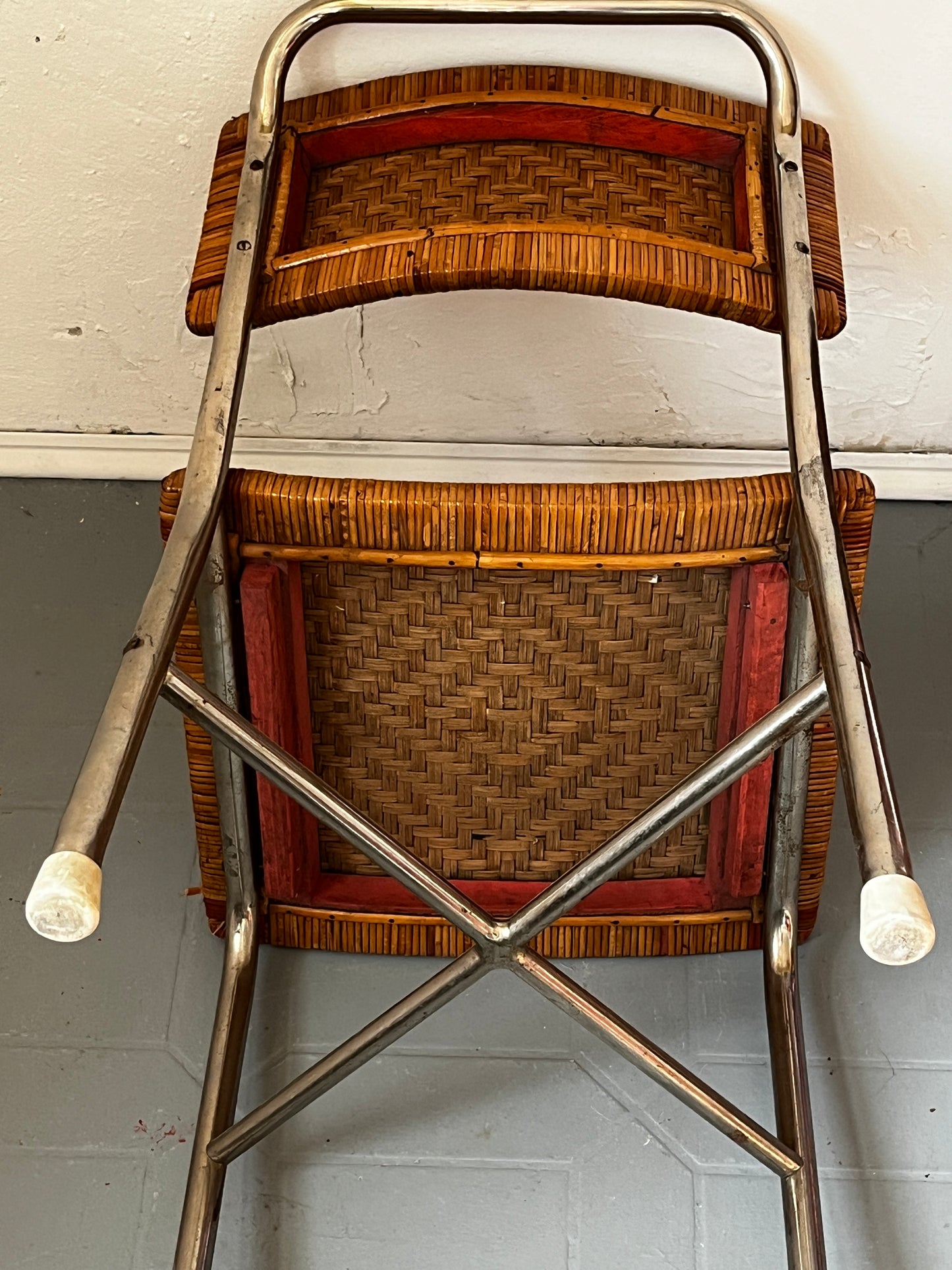 Steel tube armchair and stool set