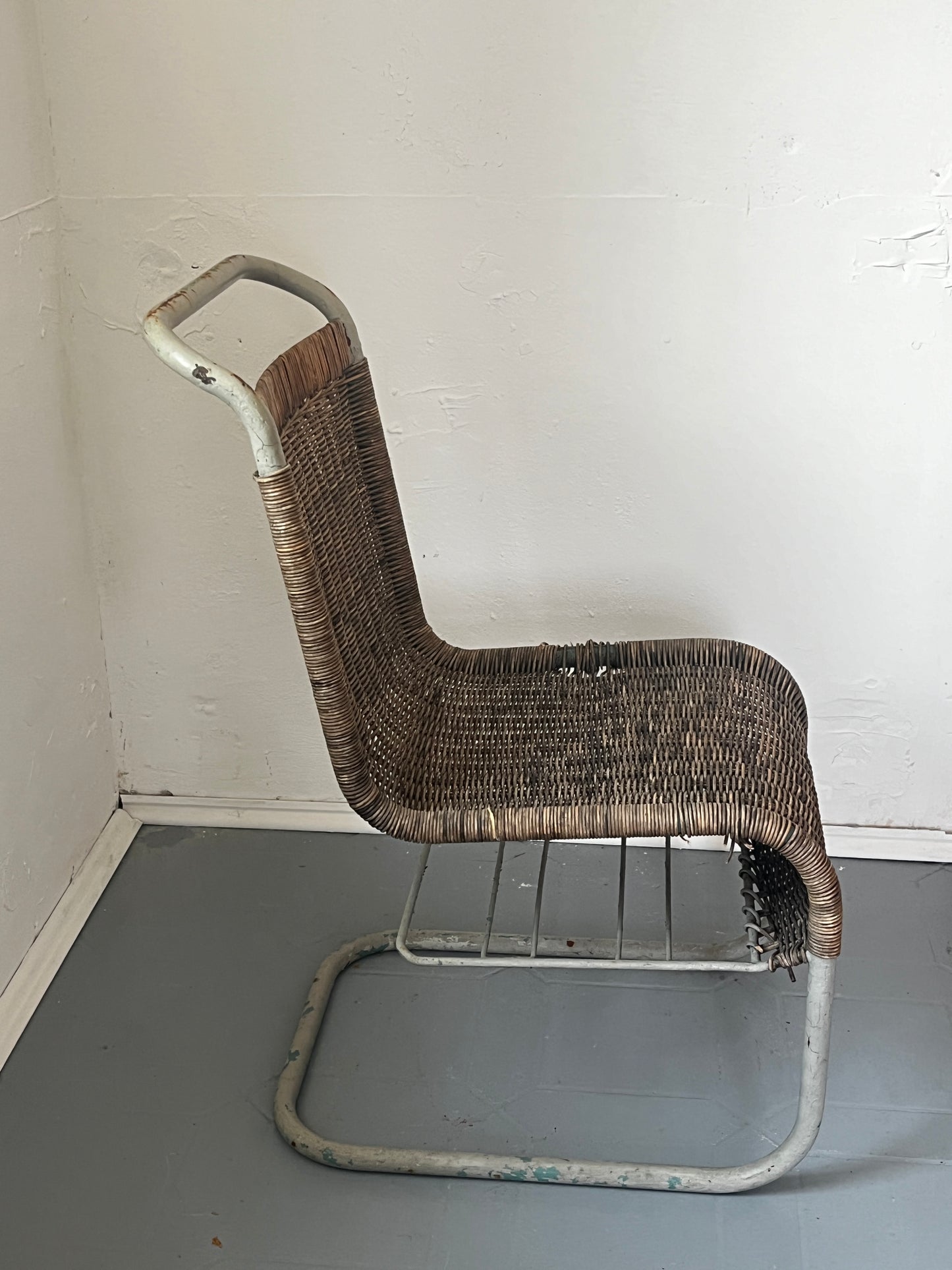 Rare tubular steel armchair by Quittner AG Vienna, 1930s to 1950s