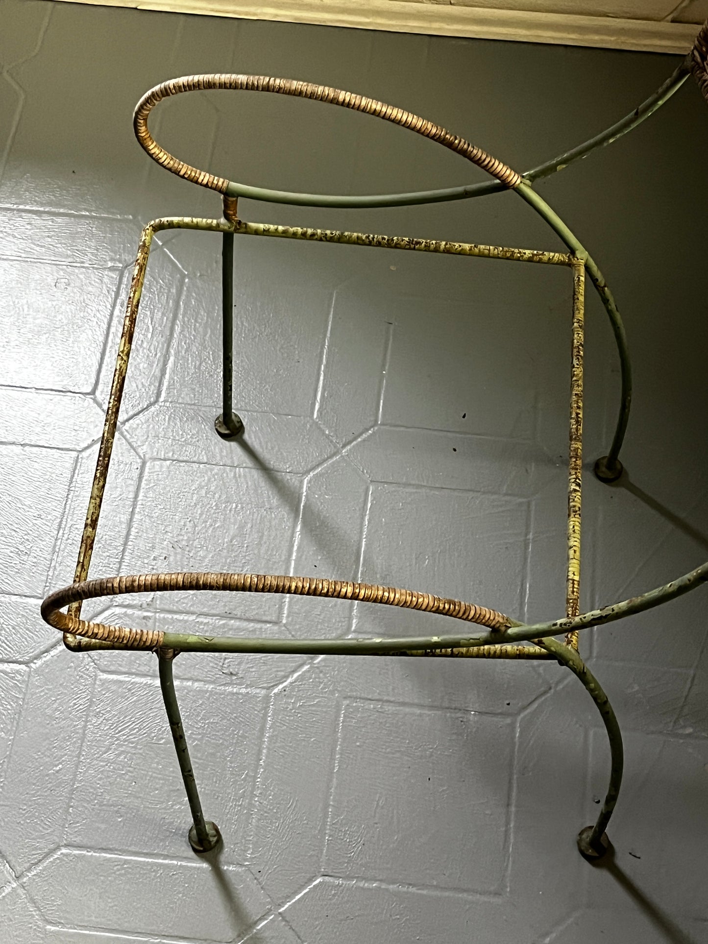 Art Nouveau metal armchair restoration project