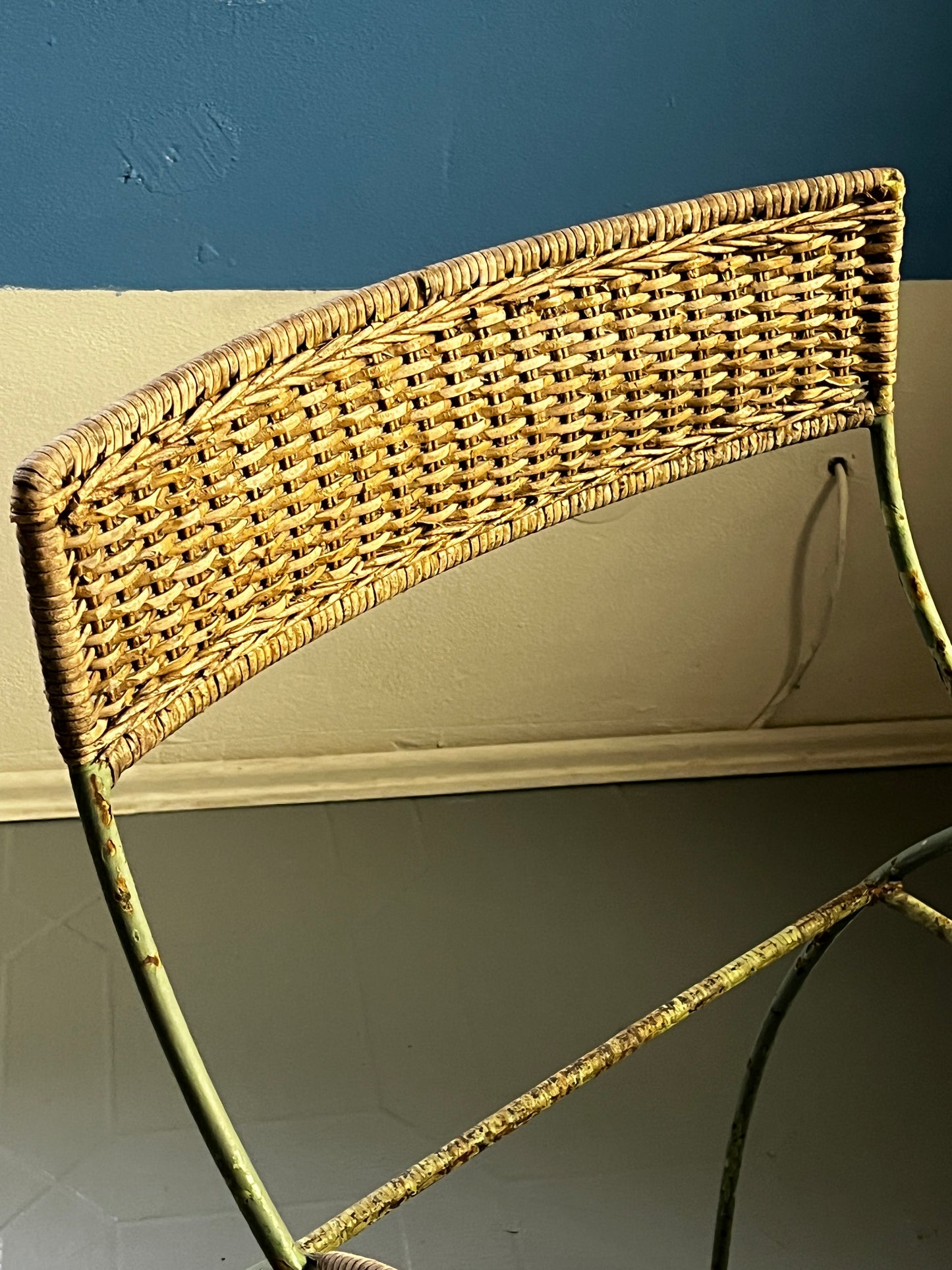 Art Nouveau metal armchair restoration project