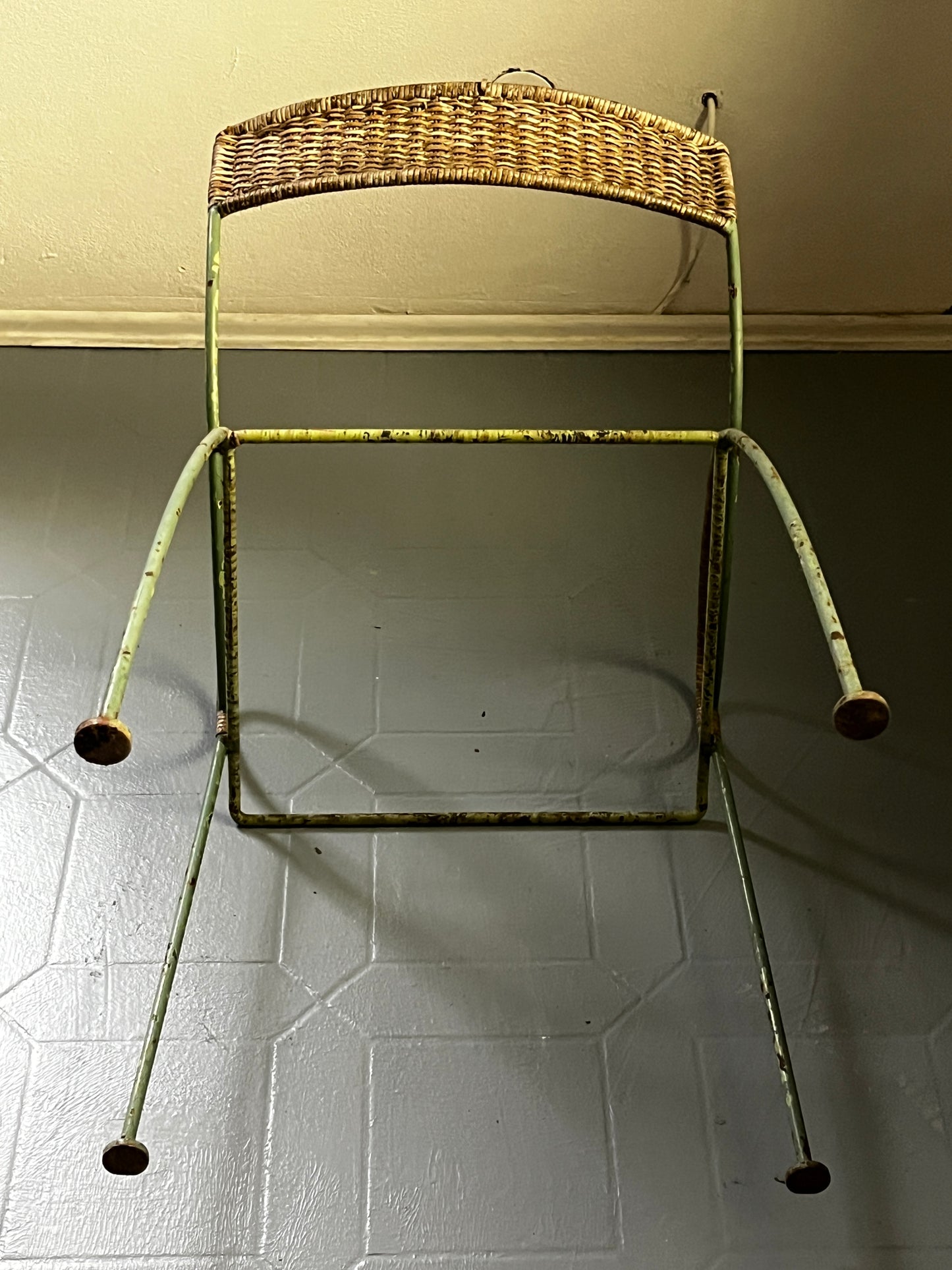 Art Nouveau metal armchair restoration project