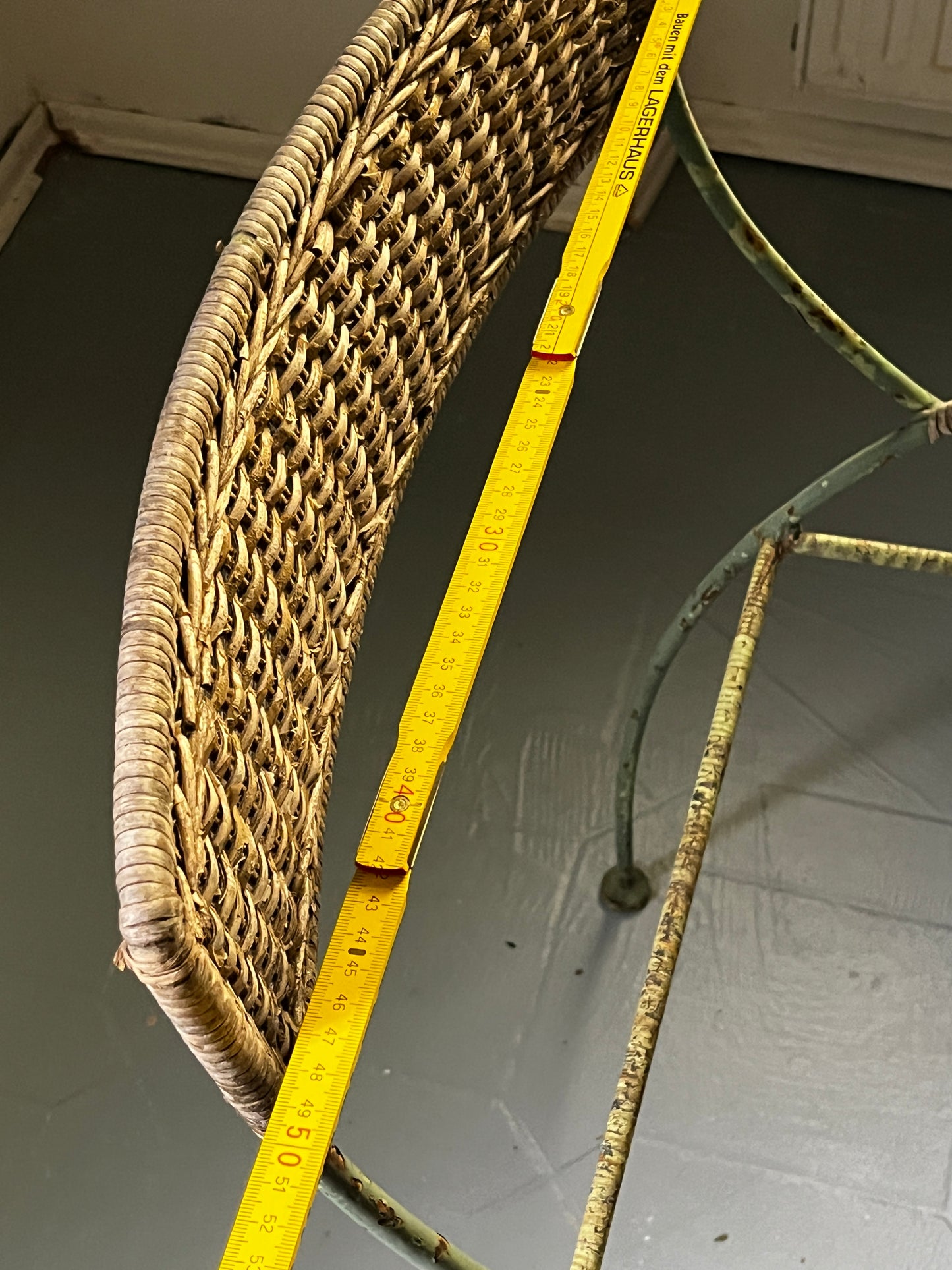 Art Nouveau metal armchair restoration project
