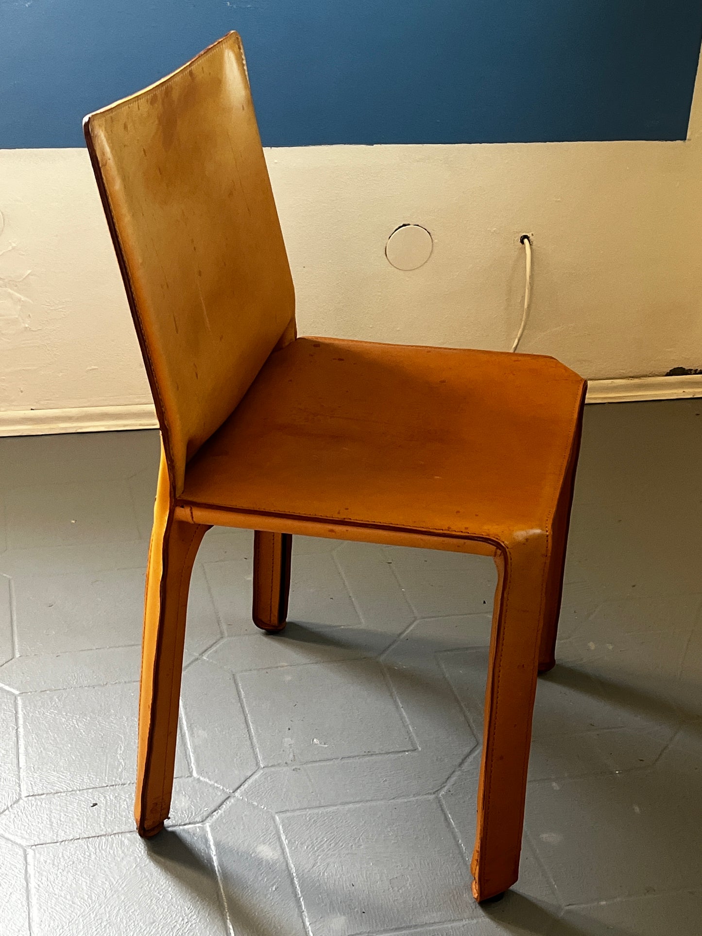 Mario Bellini Sessel für Cassina Modell Cab chair hellbraunes Leder (Sessel Nr. 2)