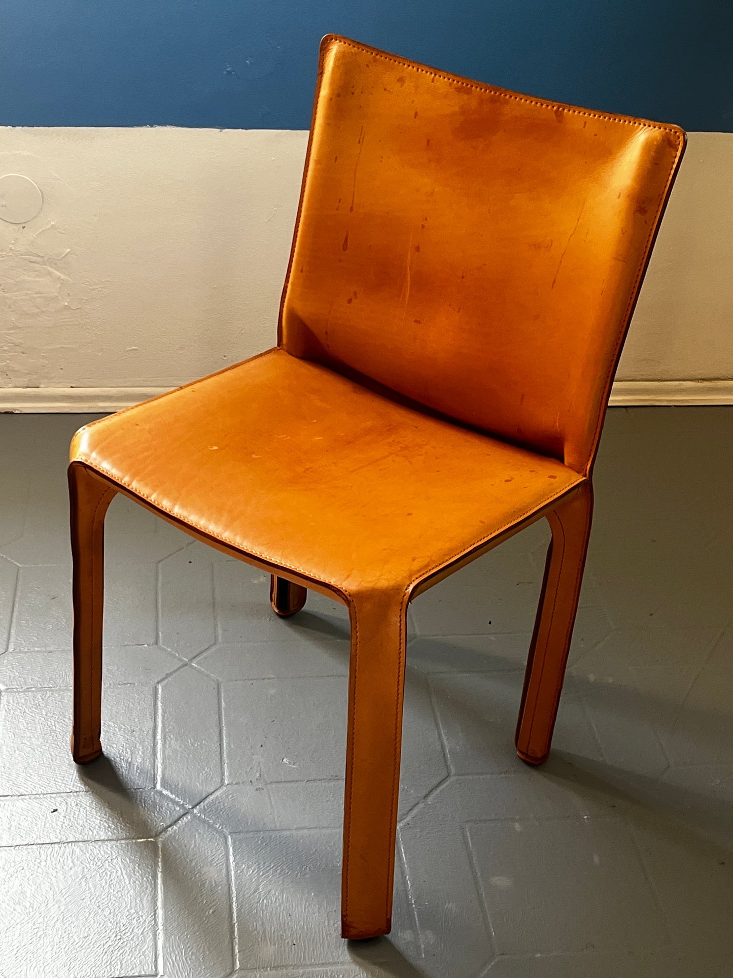 Mario Bellini Sessel für Cassina Modell Cab chair hellbraunes Leder (Sessel Nr. 2)