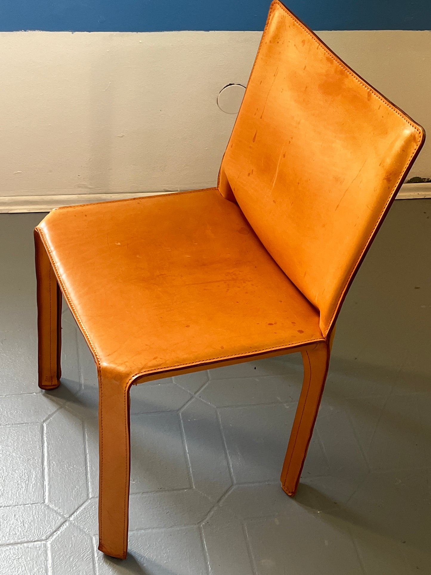 Mario Bellini Sessel für Cassina Modell Cab chair hellbraunes Leder (Sessel Nr. 2)