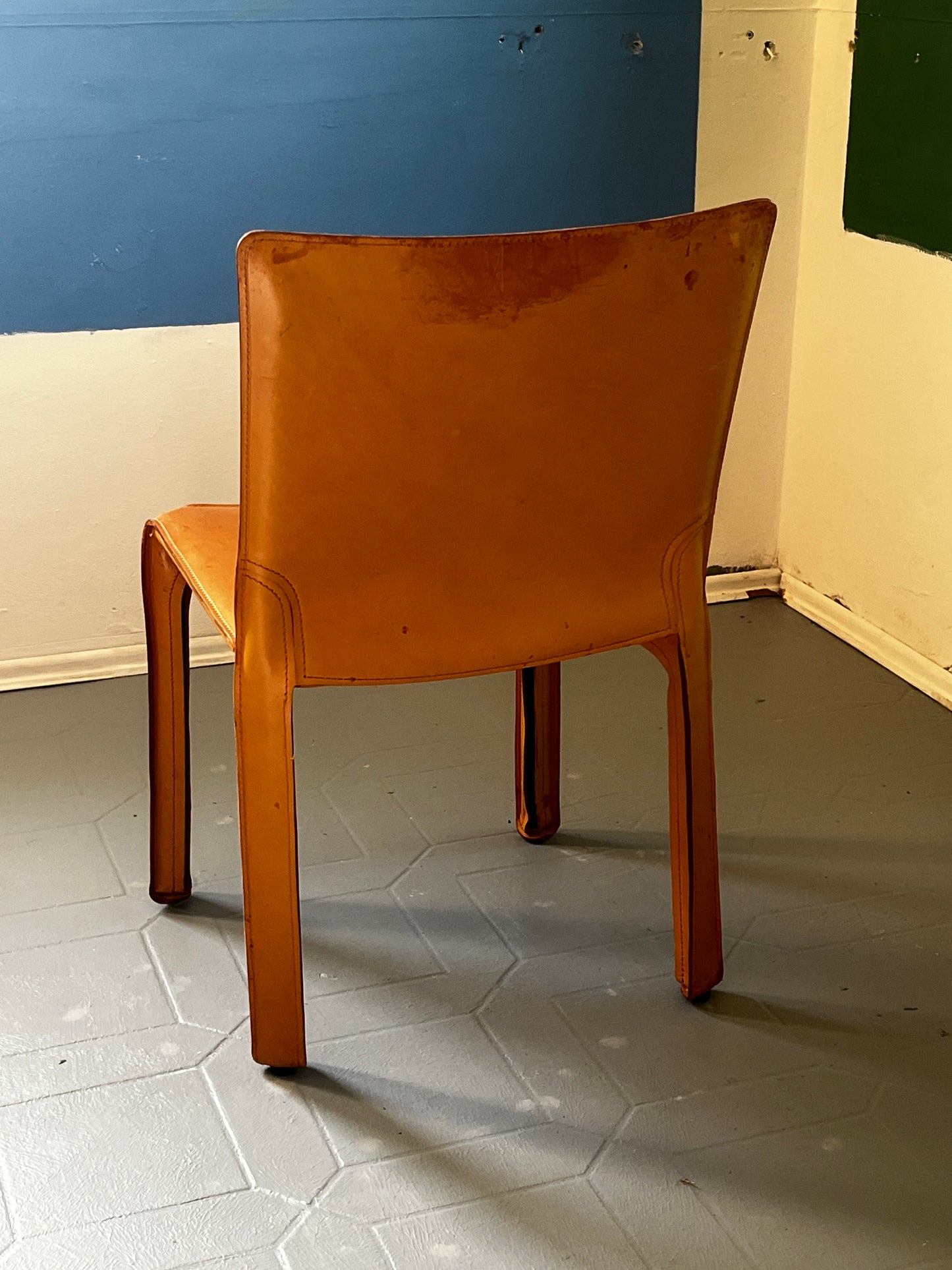 Mario Bellini Sessel für Cassina Modell Cab chair hellbraunes Leder (Sessel Nr. 2)