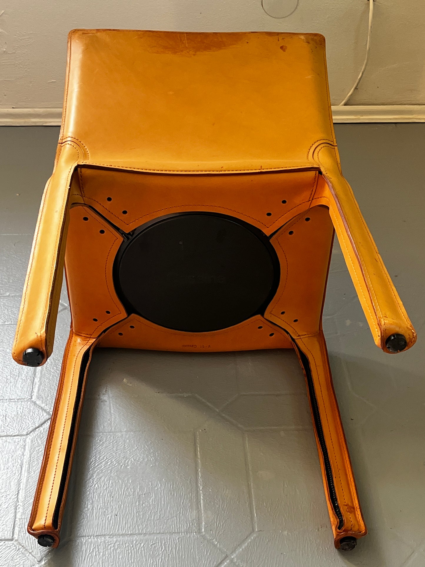 Mario Bellini Sessel für Cassina Modell Cab chair hellbraunes Leder (Sessel Nr. 2)
