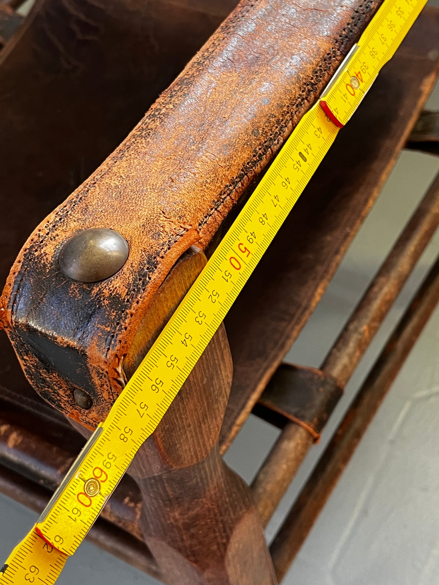 Restaurationsobjekt Safari Sessel Leder 50er / 60er