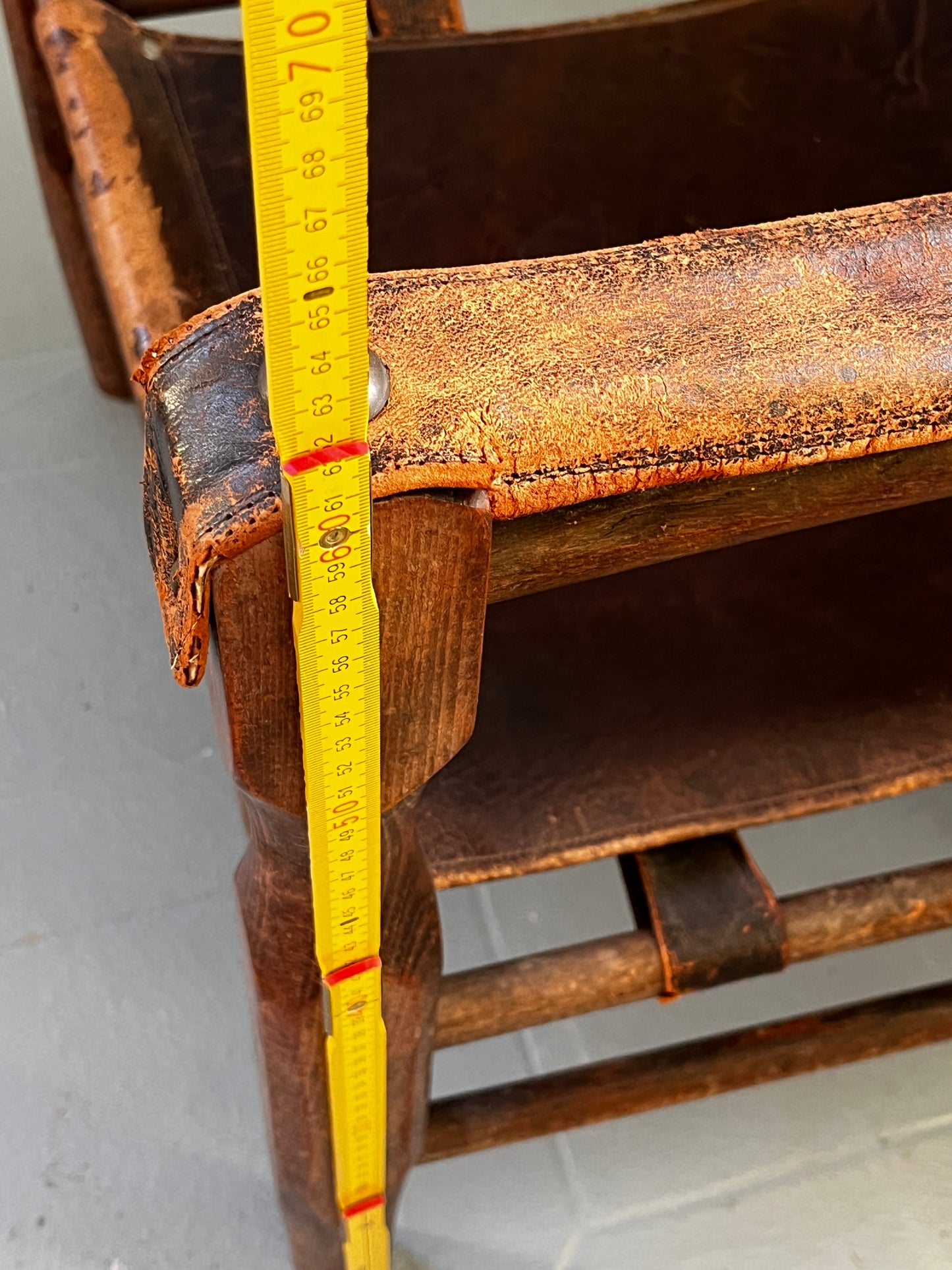 Restaurationsobjekt Safari Sessel Leder 50er / 60er