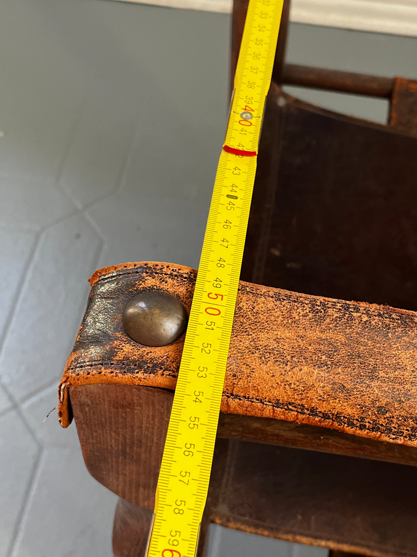 Restaurationsobjekt Safari Sessel Leder 50er / 60er