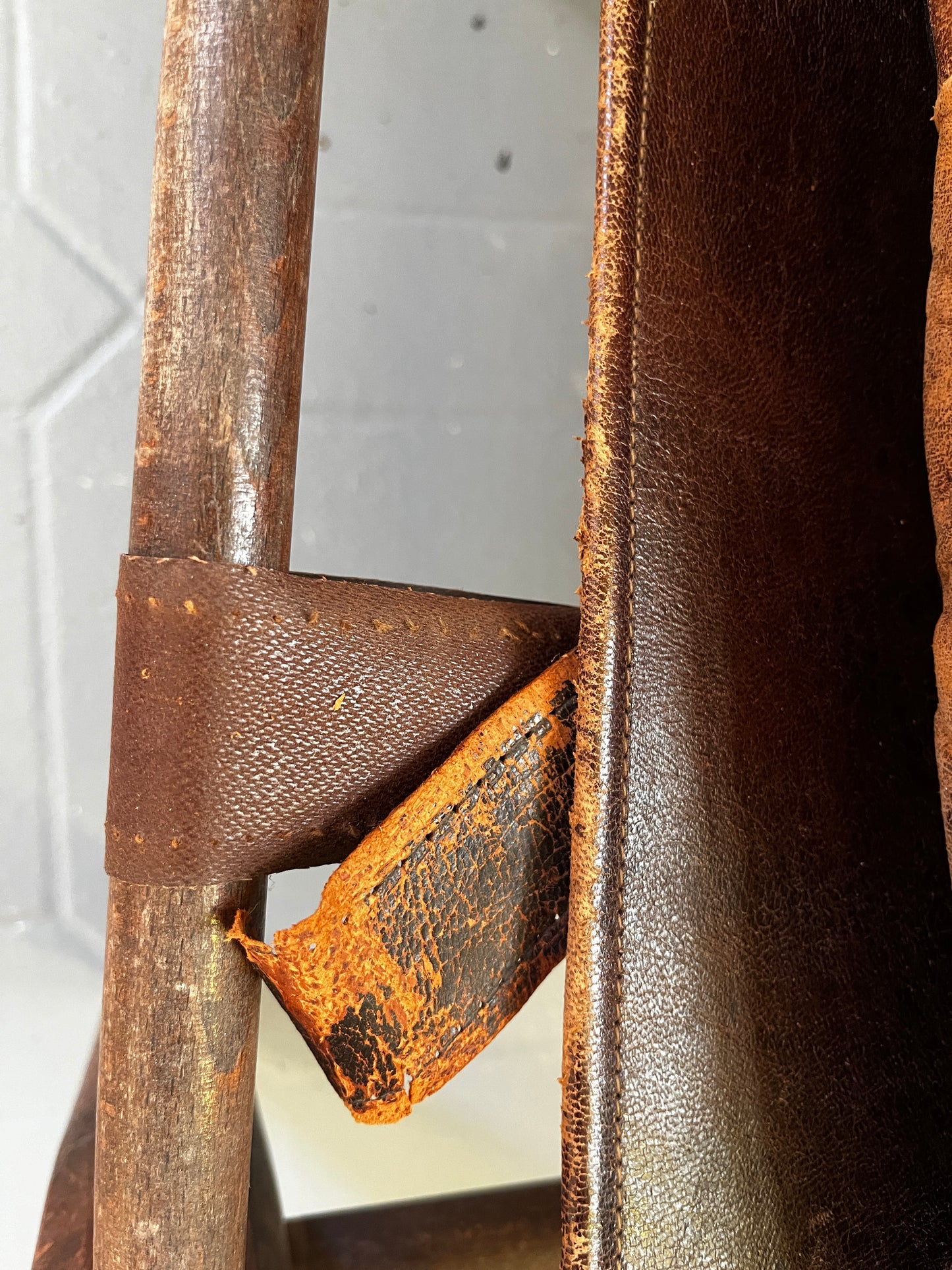 Restaurationsobjekt Safari Sessel Leder 50er / 60er