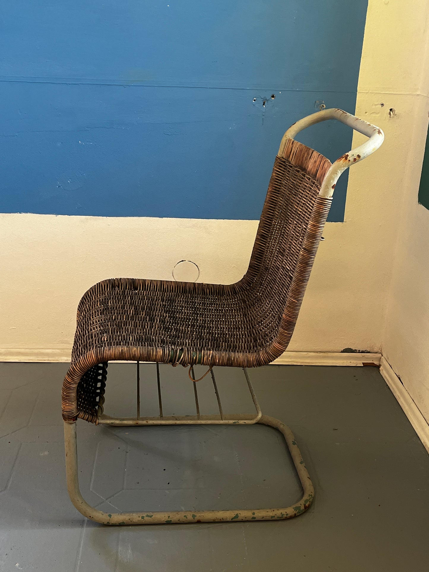 Restaurationsobjekt Seltener Stahlrohr Sessel Quittner AG Wien  1930er bis 1950er