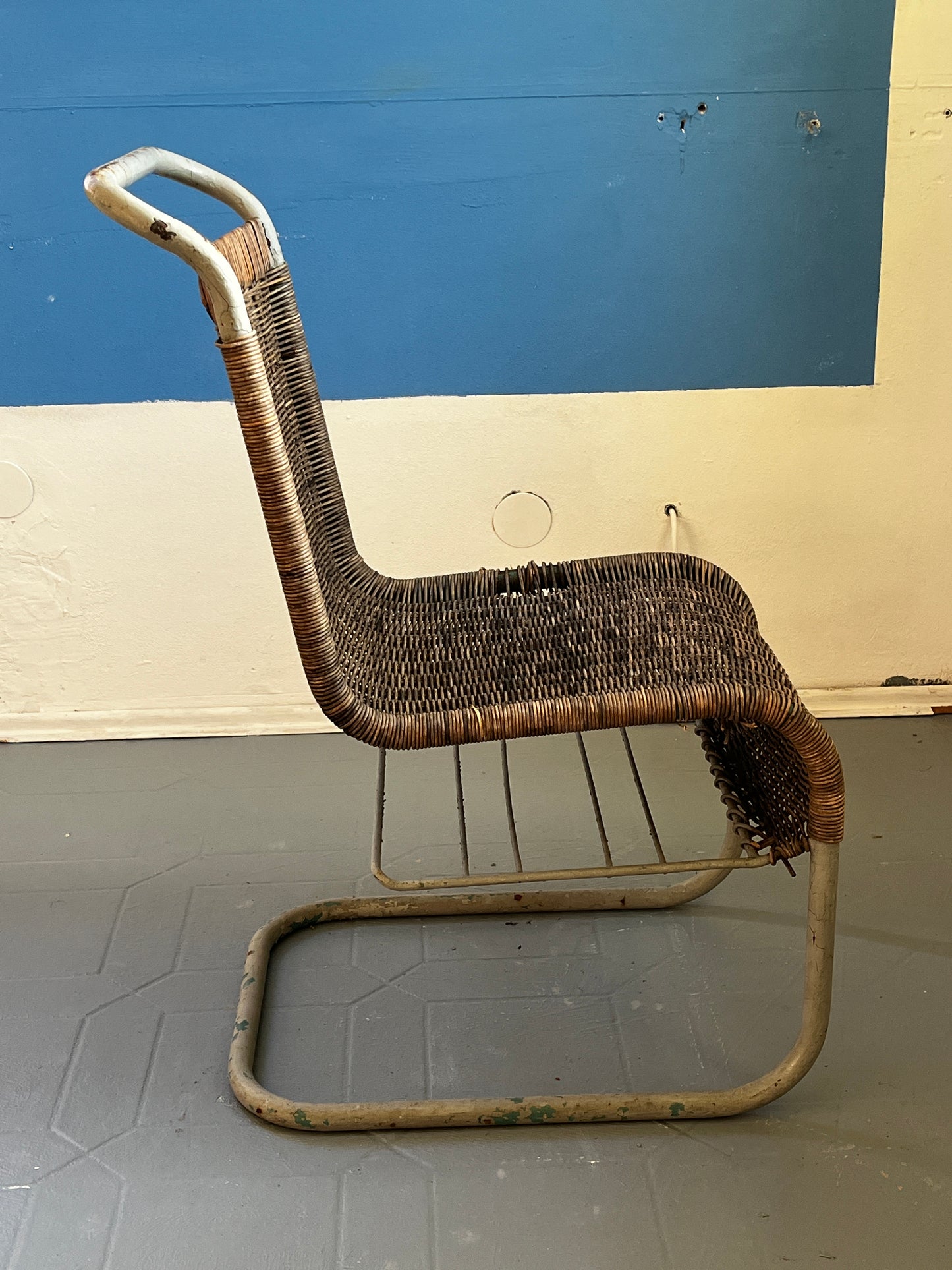 Restaurationsobjekt Seltener Stahlrohr Sessel Quittner AG Wien  1930er bis 1950er