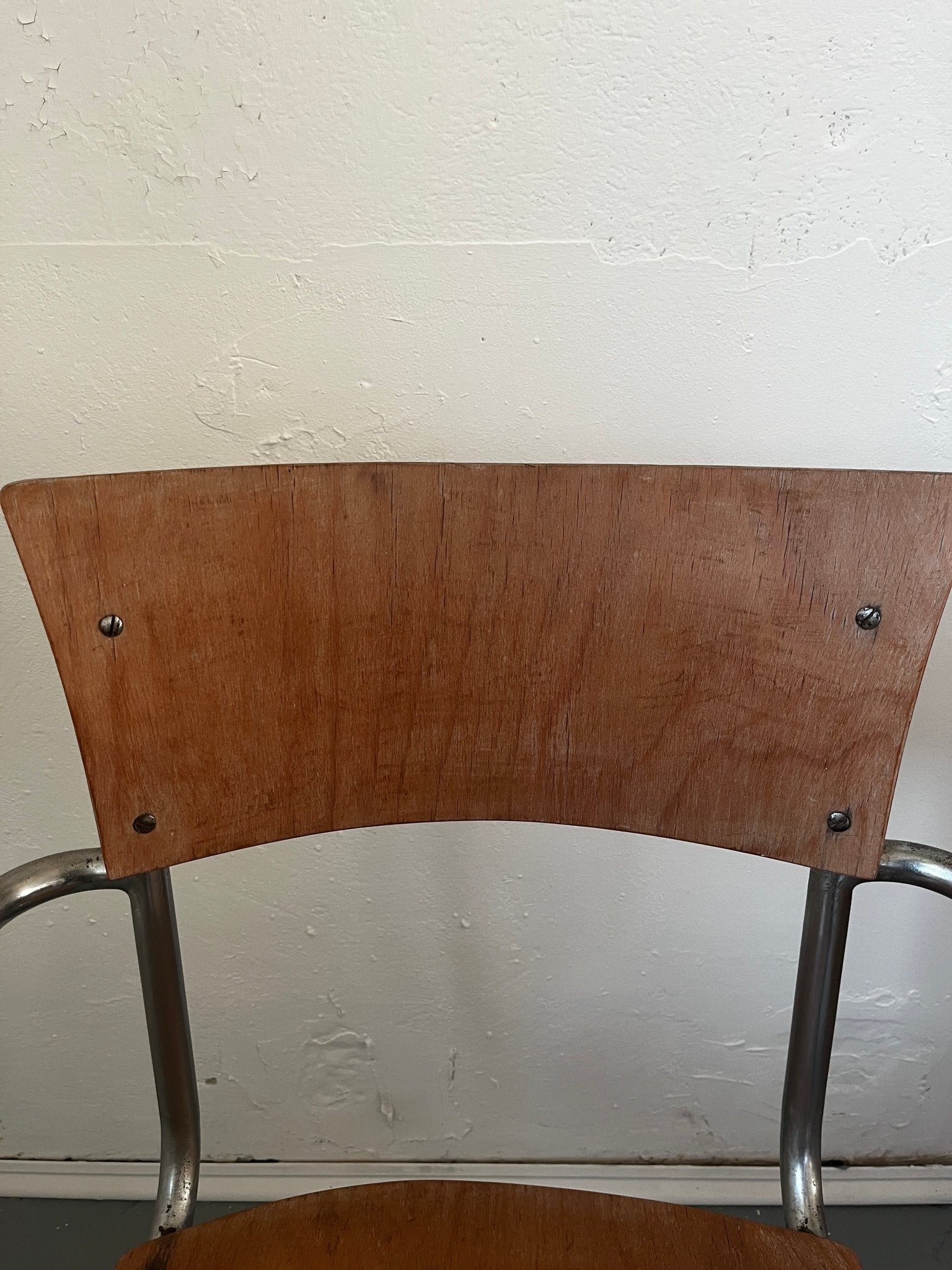 Mart Stam S 43 F Sessel Freischinger Gottwald Wien Stahlrohr Holz braun - vintseekers
