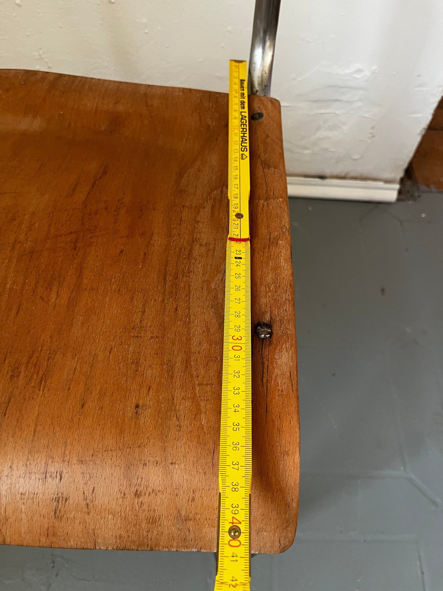 Mart Stam S 43 F Sessel Freischinger Gottwald Wien Stahlrohr Holz braun - vintseekers