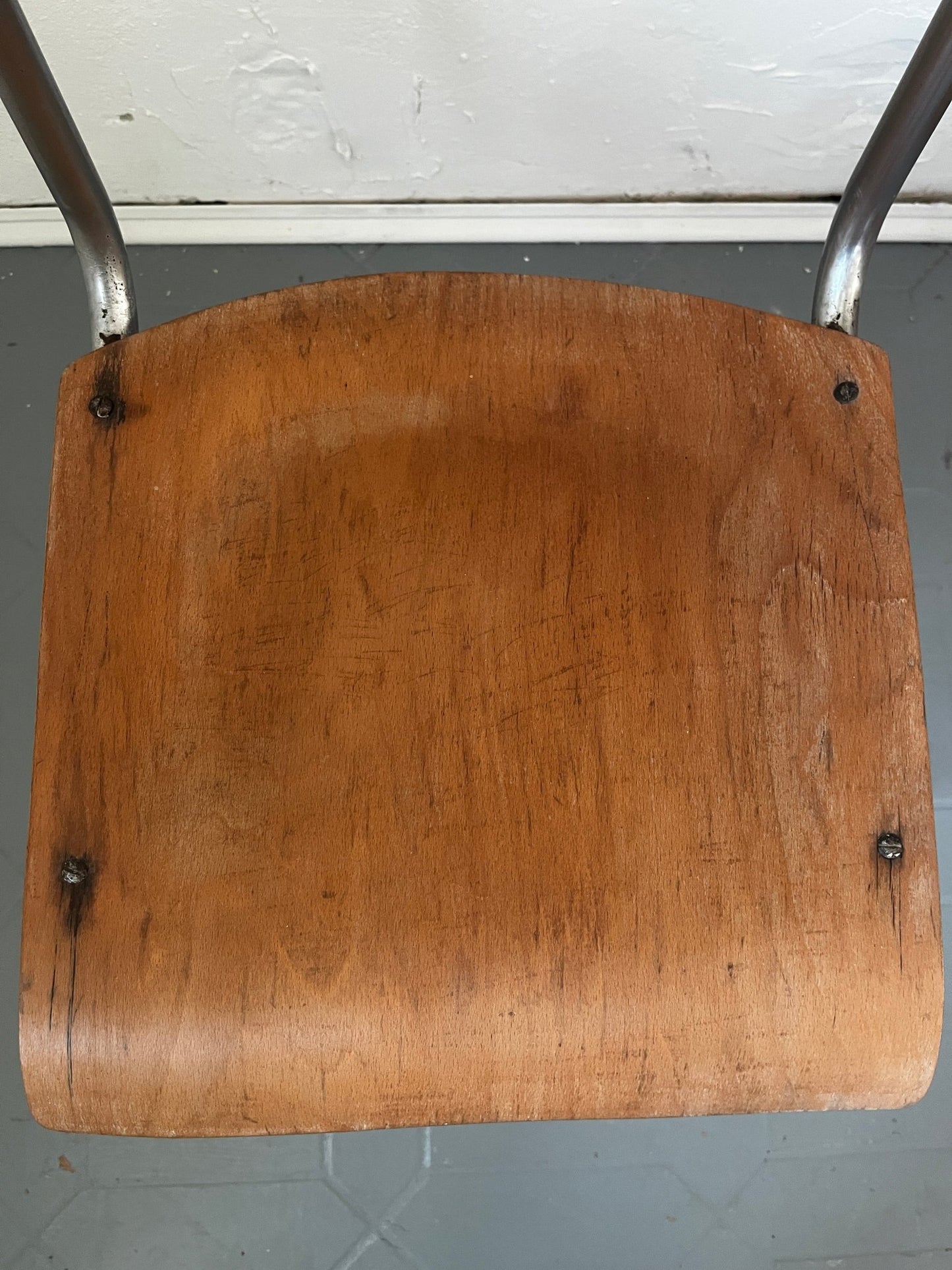 Mart Stam S 43 F Sessel Freischinger Gottwald Wien Stahlrohr Holz braun - vintseekers