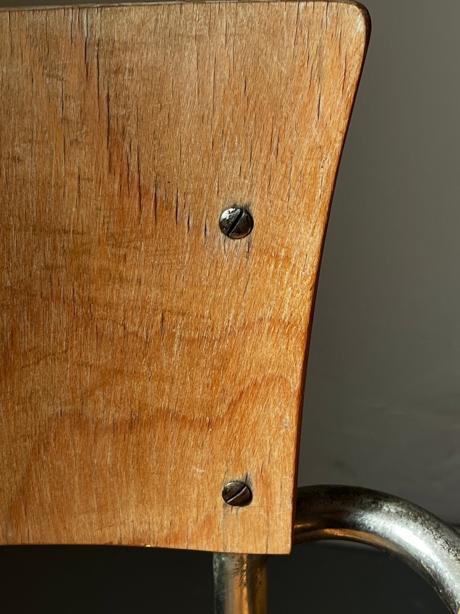 Mart Stam S 43 F Sessel Freischinger Gottwald Wien Stahlrohr Holz braun - vintseekers