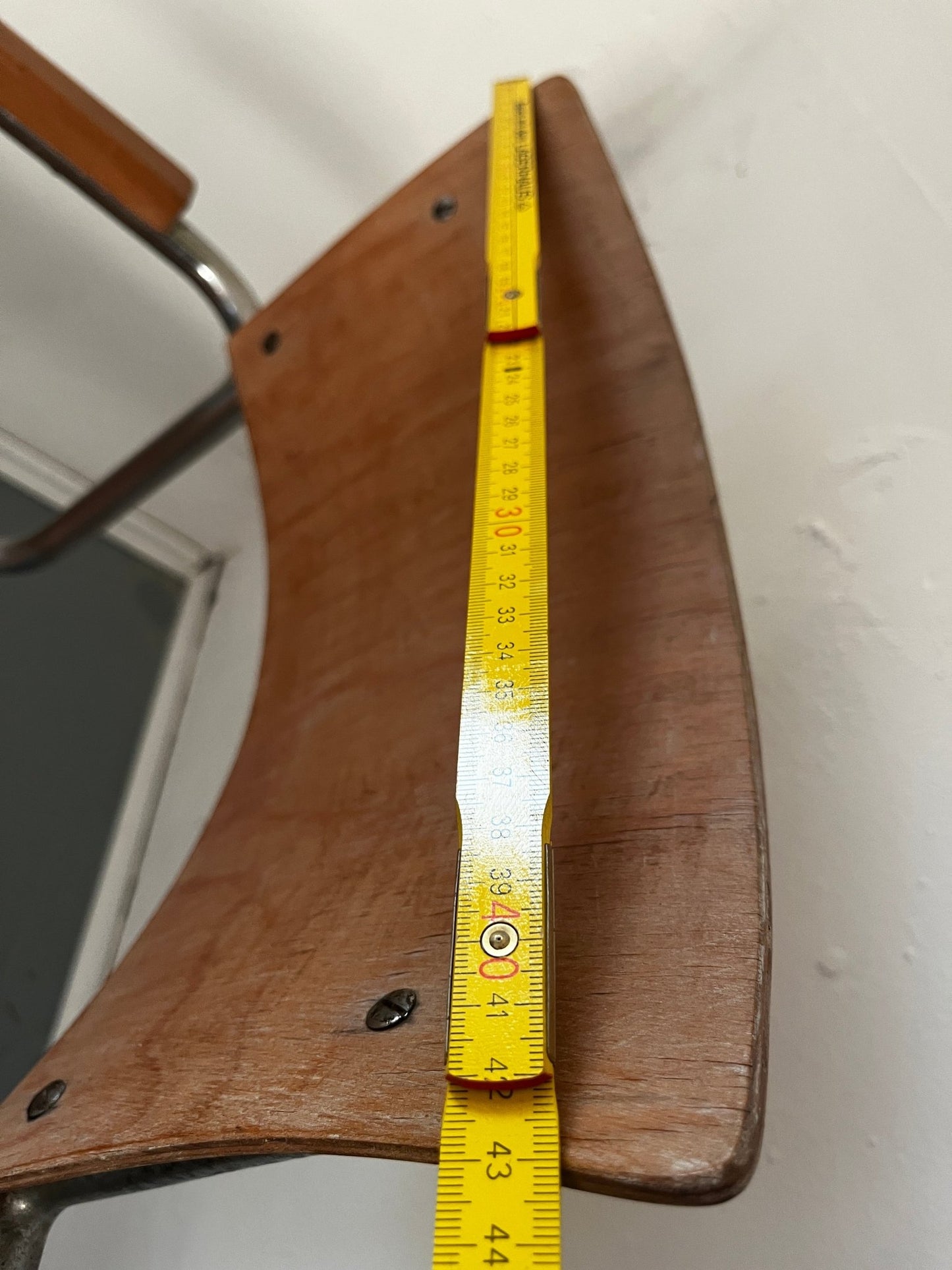 Mart Stam S 43 F Sessel Freischinger Gottwald Wien Stahlrohr Holz braun - vintseekers