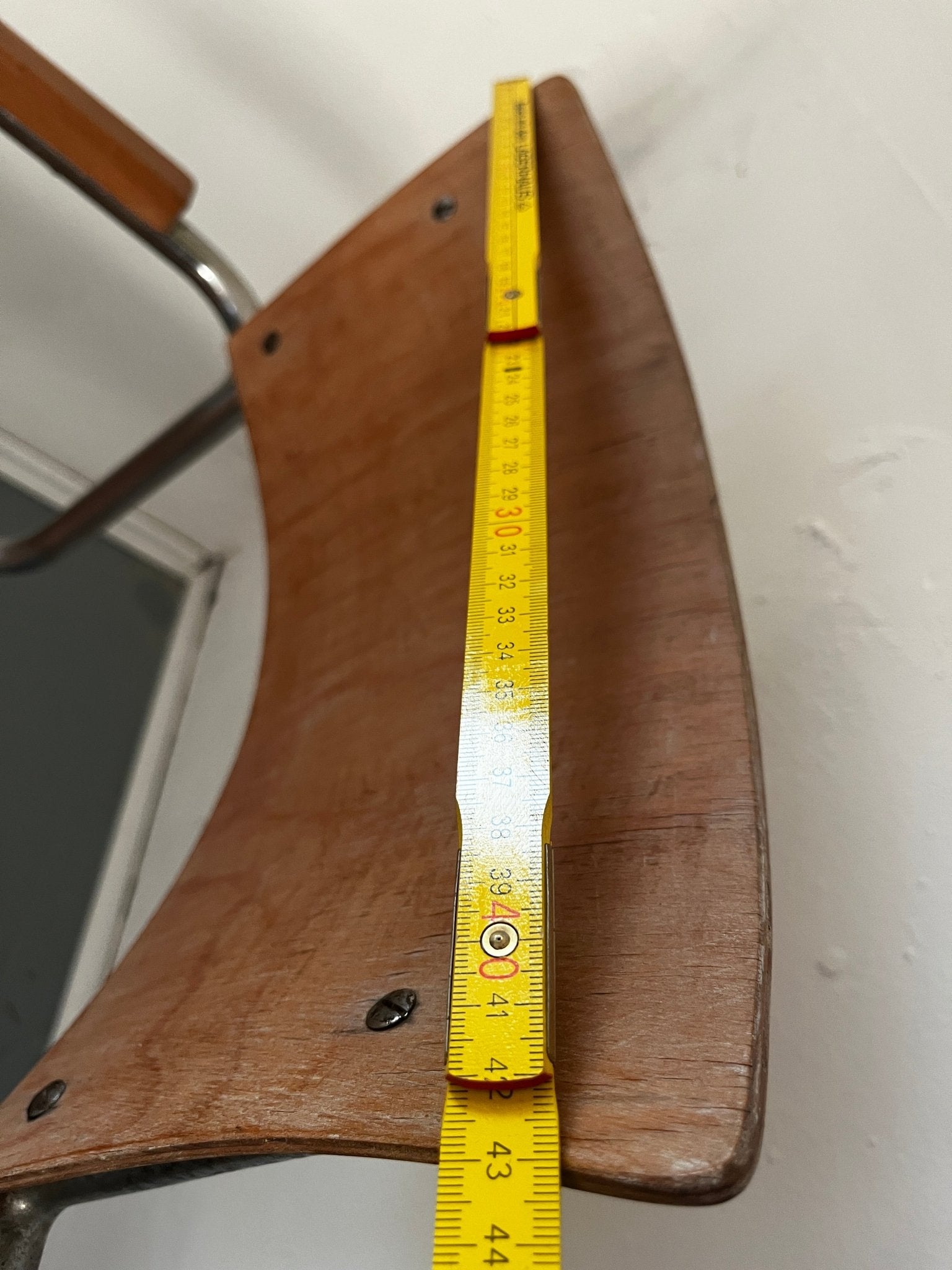 Mart Stam S 43 F Sessel Freischinger Gottwald Wien Stahlrohr Holz braun - vintseekers