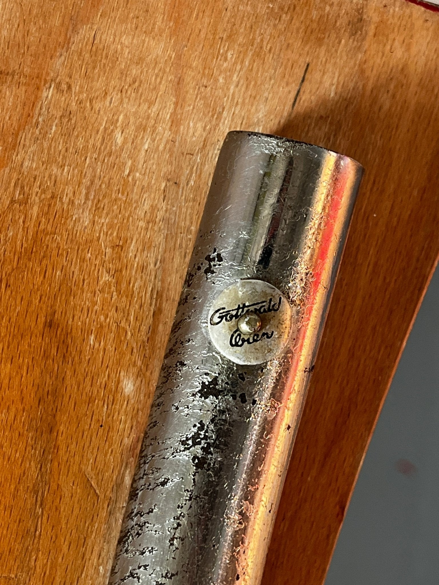 Mart Stam S 43 F Sessel Freischinger Gottwald Wien Stahlrohr Holz braun - vintseekers