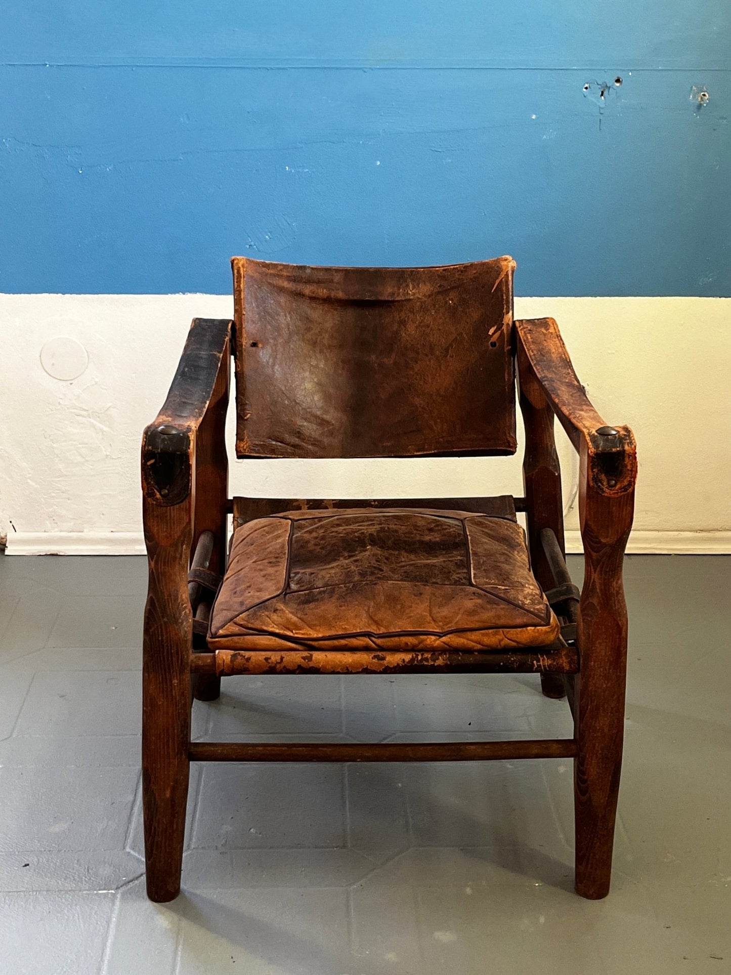 Safari Sessel Leder 50er / 60er - vintseekers