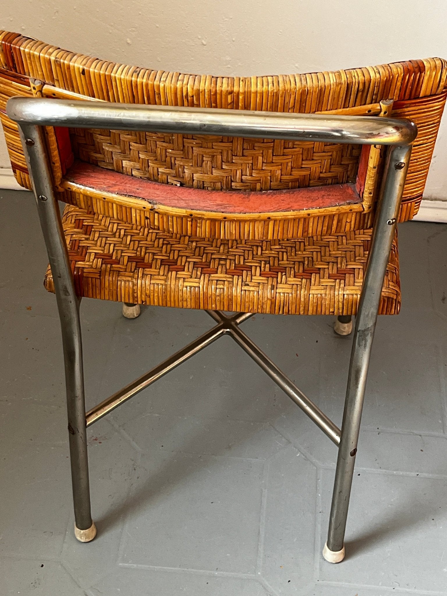 Stahlrohr Geflecht Sessel 1930er - 1950er - vintseekers